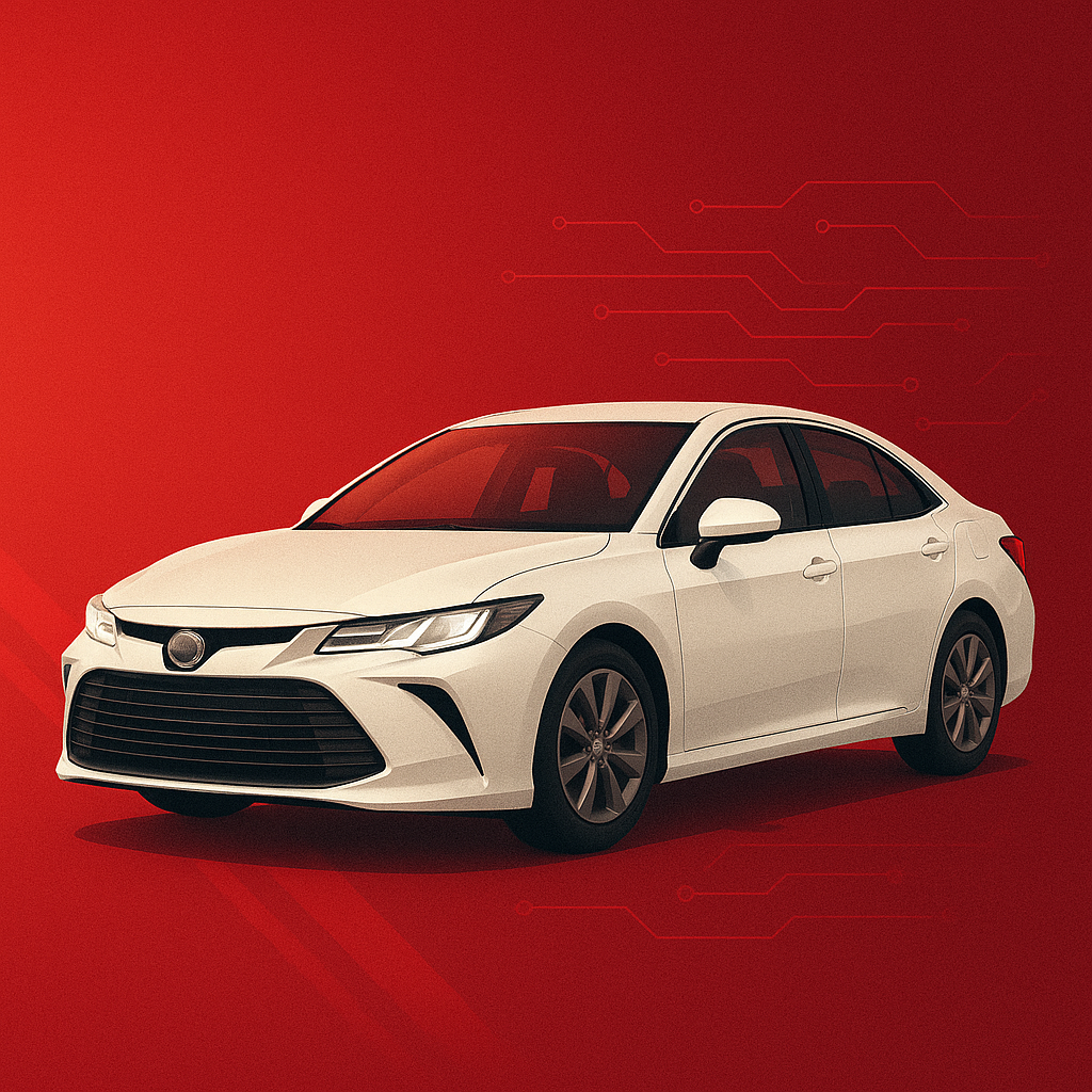Toyota Software Kollektion Banner: weiße Limousine auf rotem Hintergrund – Kfz-Diagnose-Software, Reparaturanleitungen & Ersatzteilkatalog
