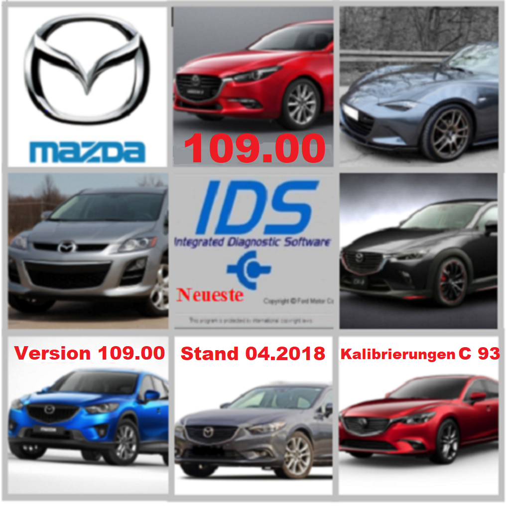 Mazda IDS 109.00 + Kalibrierungen v93 Diagnose Software von 04.2018 zum selber installieren