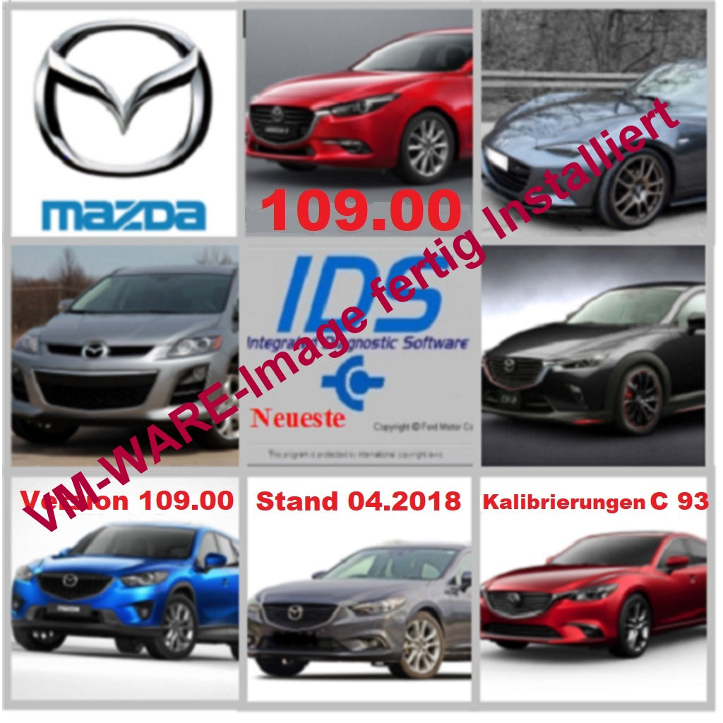 Mazda IDS 109.00 + Kalibrierungen c93 Diagnose Software von 04.2018 als VM-WARE fertig installiert