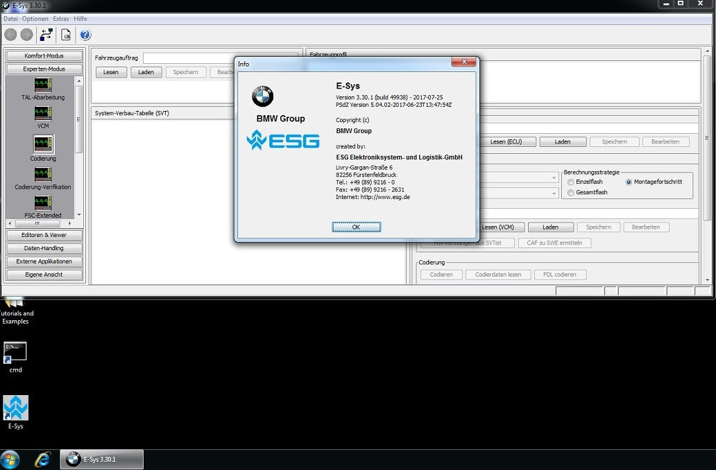 BMW E-Sys 3.30.1 incl. E-Sys Launcher Premium Setup 2.8.1.155, incl. Token Generator. Zum Kodieren der BMW -  F Serie, Version 2019
