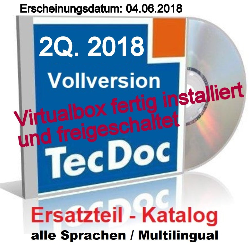 TecDoc 2Q.2018 Ersatzteilkatalog Vollversion Mehrsprachig (Multilingual) Erscheinungsdatum: 04.06.2018