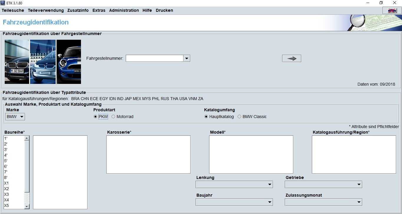 BMW ETK/EPC 10.2018 neuester Ersatzteilkatalog v. 3.1.80 inkl. globale Preisdatei