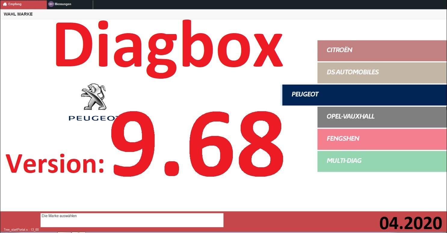 DiagBox Version 9.68 VM Ware von (04.2020) - die neueste voll funktionsfähige Diagnose- und Programmiersoftware von Peugeot und Citroen