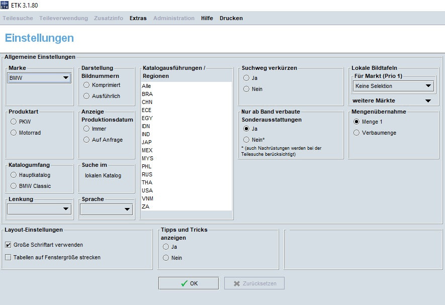 BMW ETK/EPC 10.2018 neuester Ersatzteilkatalog v. 3.1.80 inkl. globale Preisdatei
