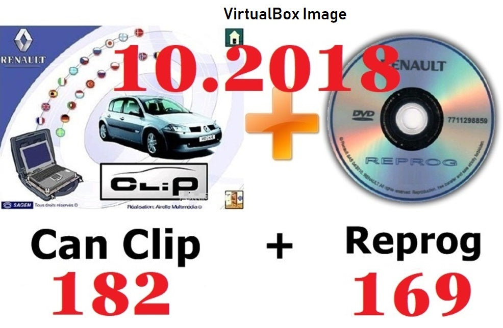 Renault CAN Clip V182 + Reprog 169 (10.2018) alle Windows Systeme