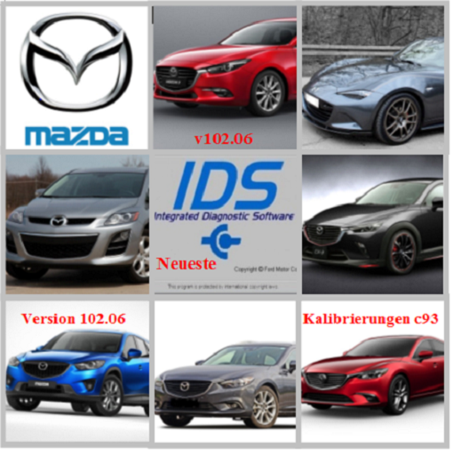 Mazda IDS 102.06 Diagnose Software + Kalibrierungen c93 Multilingual auch Deutsch