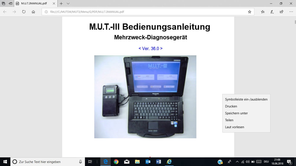 Mitsubishi M.U.T-III PRE 18031-00 veröffentlicht 05/2018     + ECU Rewrite ROM Data 2009-2018 + kostenlos dabei Mitsubishi ASA v.1.8.0.0 + Pauschalpreis-Handbuch