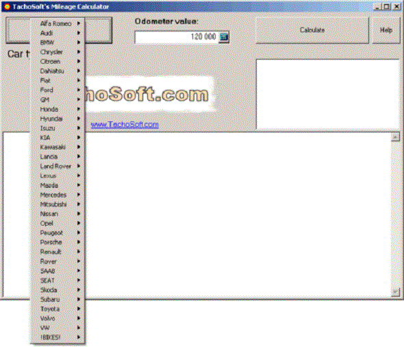TachoSoft's Mileage Calculator V23.1, Tachojustierung und Ändern der KM Anzeige