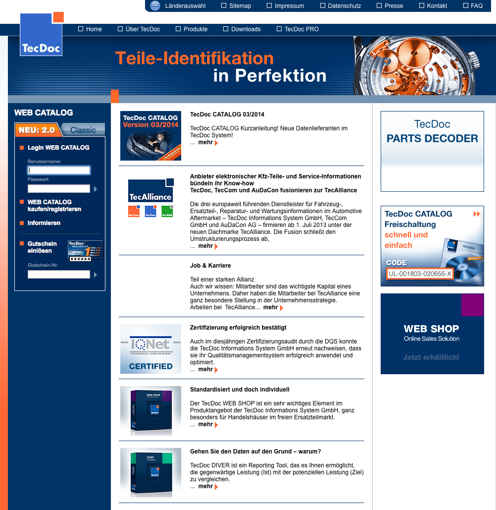 ​TecDoc 1Q.2018 Teile-Katalog, Vollversion Mehrsprachig als ISO