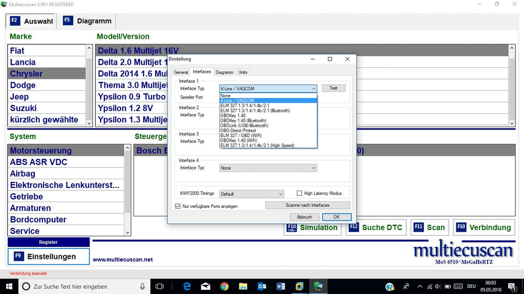 Fiat Multiecuscan 3.9R1 incl. Patch, Mehrsprachig Version vom 27.11.2017, Multiecuscan = Multi-ECU Scan