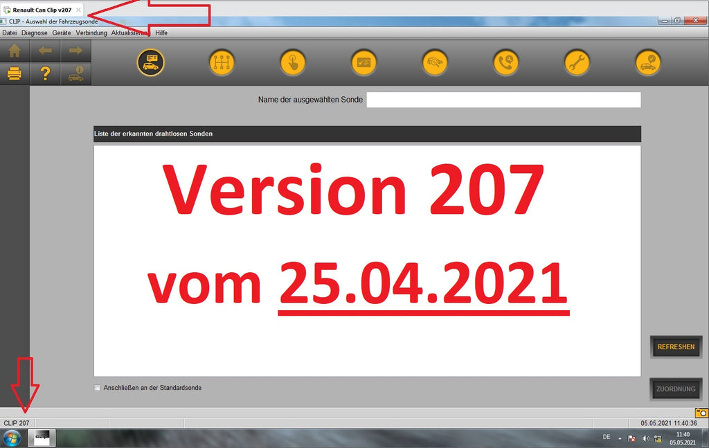 Renault Dacia CanClip 207 + Reprog 191 (25. 04. 2021) als VM Ware fertig installiert, Deutsch. Läuft unter allen Windows Systemen ab Win 7