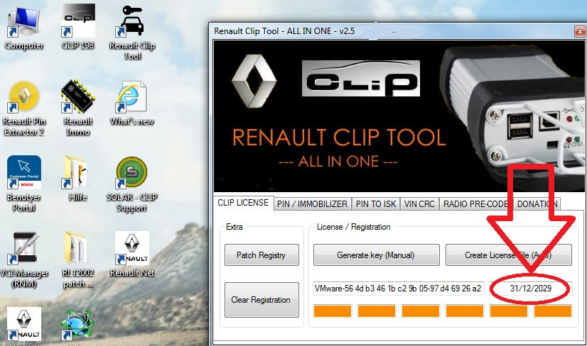Renault Dacia CanClip 202 + Reprog 191 (11.2020) als VM Ware fertig installiert, Deutsch. Läuft unter allen Windows 64 Systemen ab Win 7
