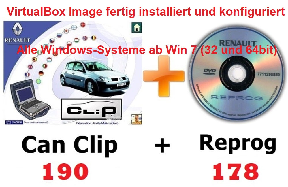 Renault Dacia CanClip 190 + Reprog 178 von 09.2019 plus CanClip Tool 2.6 und Pin Extractor 2