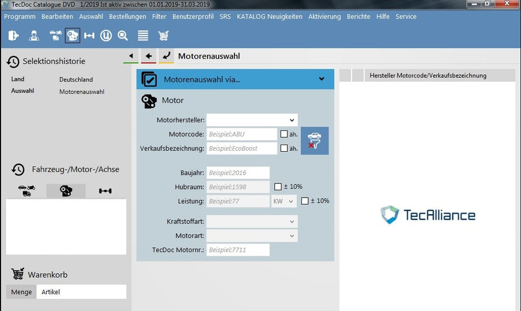 Teile-Katalog ​TecAlliance 1Q.2019 , Vollversion fertig installiert