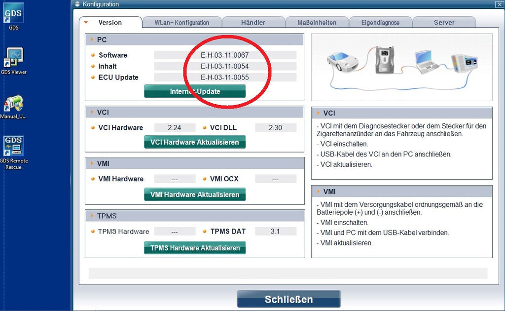 Hyundai GDS 12.2017/2018 Diagnose und Reparaturanleitungen, letzte erschienene Version 03-11-0067