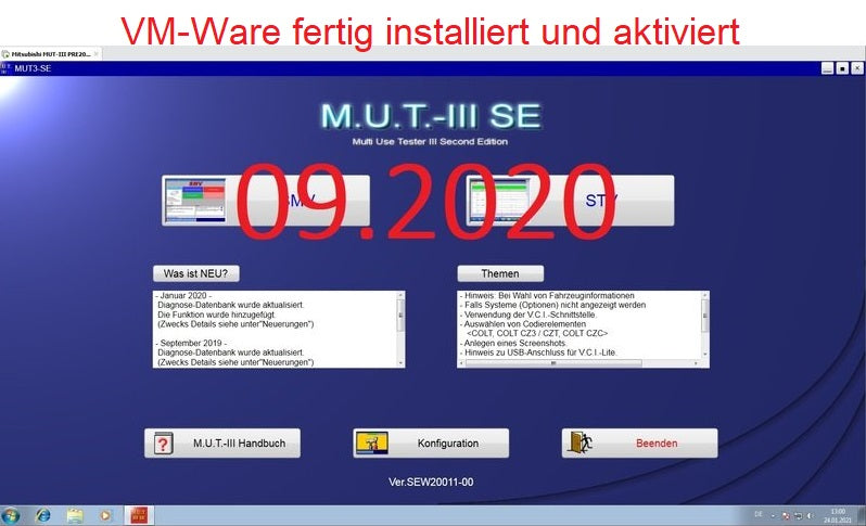 Mitsubishi M.U.T-II SE PRE 20091-00 veröffentlicht 09.2020 + ECU Rewrite ROM Data 2009-2018 + Mitsubishi ASA v.1.8.0.0 + Pauschalpreis-Handbuch (VM-Ware)