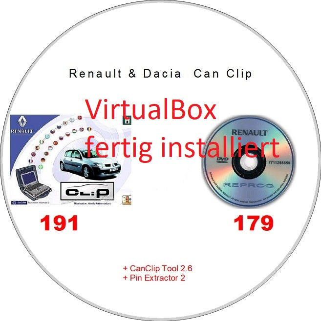Renault Dacia CanClip 191 + Reprog 179 von 10.2019 plus CanClip Tool 2.6 und Pin Extractor 2