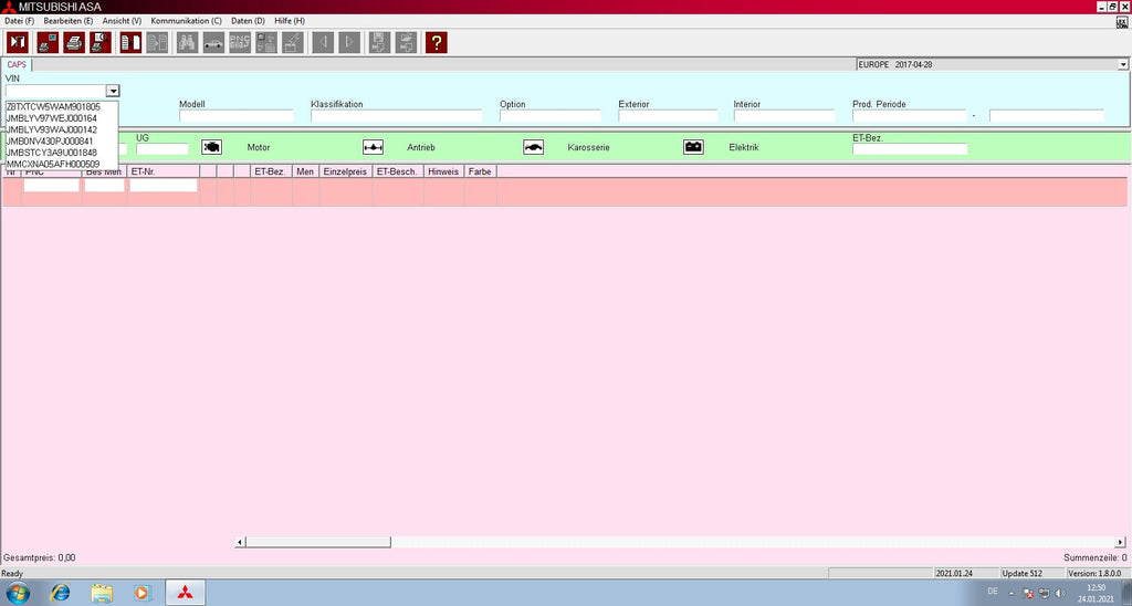 Mitsubishi M.U.T-II SE PRE 20091-00 veröffentlicht 09.2020 + ECU Rewrite ROM Data 2009-2018 + Mitsubishi ASA v.1.8.0.0 + Pauschalpreis-Handbuch (VM-Ware)