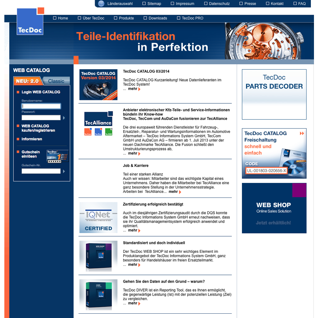 TecDoc 2Q.2018 Ersatzteilkatalog Vollversion Mehrsprachig (Multilingual) Erscheinungsdatum: 04.06.2018