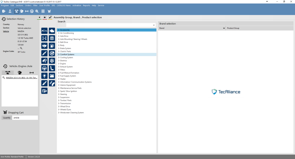 TecDoc TecAlliance Teile Katalog Vollversion 2.0.2.8, Q4.2017 Jahr / Erscheinungsdatum: 31.12.2017 