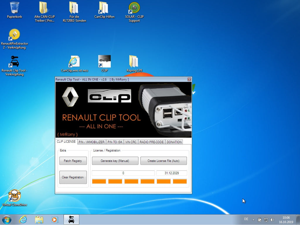 Renault Dacia CanClip 190 + Reprog 178 von 09.2019 plus CanClip Tool 2.6 und Pin Extractor 2